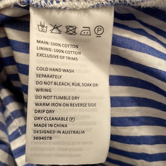 Revolve Brand Bardot Blue and White Striped Top - Picture 16 of 16